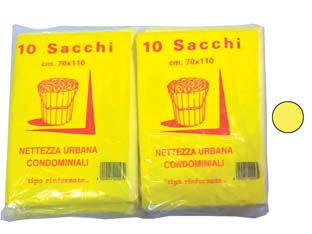 cf sacco condominiale rinforzato giallo pz.10 - cm.70x110 gr.75 cod:ferx.fer331623