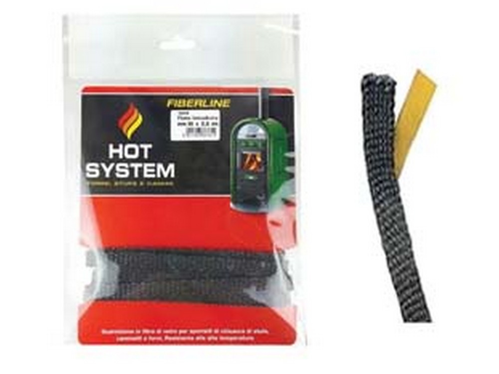 Image of 6pz guarnizione in fibra di vetro per alte temperature autoadesiva - mm.15x2,5 mt. cod:ferx.fer343060