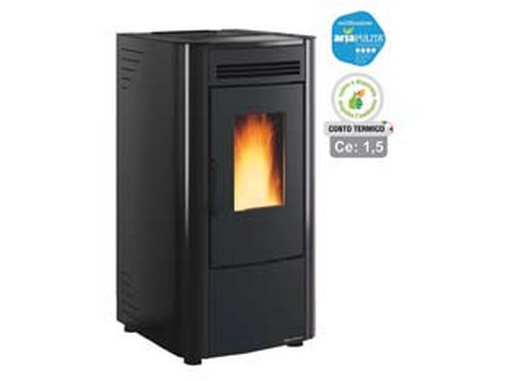 1pz stufa pellet ketty evo 2.0 6,5 kw nera conto termico misure cod:ferx.fer361576