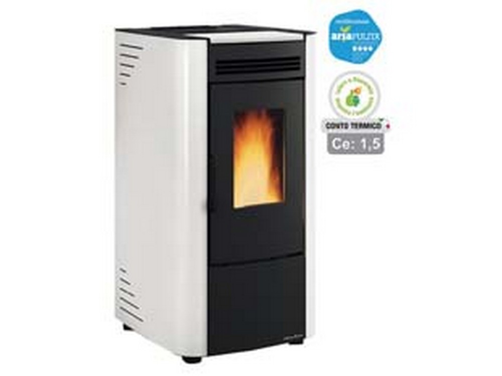 stufa a pellet ketty evo 2.0 6,5 kw bianca (conto termico) - misure cm.45,6x50,7x88,4h. - peso kg.69 cod:ferx.fer361583