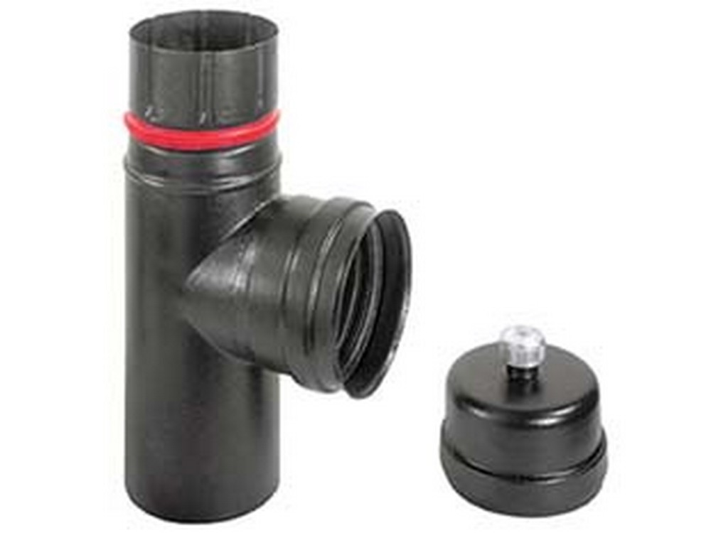 Image of raccordo a &quot;t&quot; m/f per stufe a pellet nero opaco &quot;ala pellet eco&quot; - m/f ? mm.80 cod:ferx.fer362221