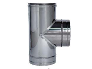 raccordo a "t" 90? in acciaio inox aisi 304 monoparete spessore mm.0,5 - fmm ? mm.120 cod:ferx.fer364621