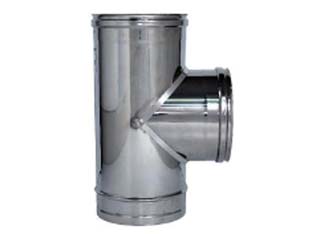 raccordo a "t" 90? in acciaio inox aisi 304 monoparete spessore mm.0,5 - ffm ? mm.120 cod:ferx.fer364775