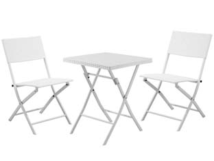 set giardino "fold white" in rattan sintetico pp tre pezzi cod:ferx.fer378178