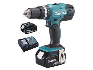 trapano avvitatore percuss. 2 vel. 2 batt. 18v 3,0ah (dhp453rfe) cod:ferx.fer386067