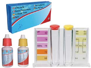 4pz kit tester cloro, ph e bromo con reagenti liquidi ml.20x2 cod:ferx.fer396066