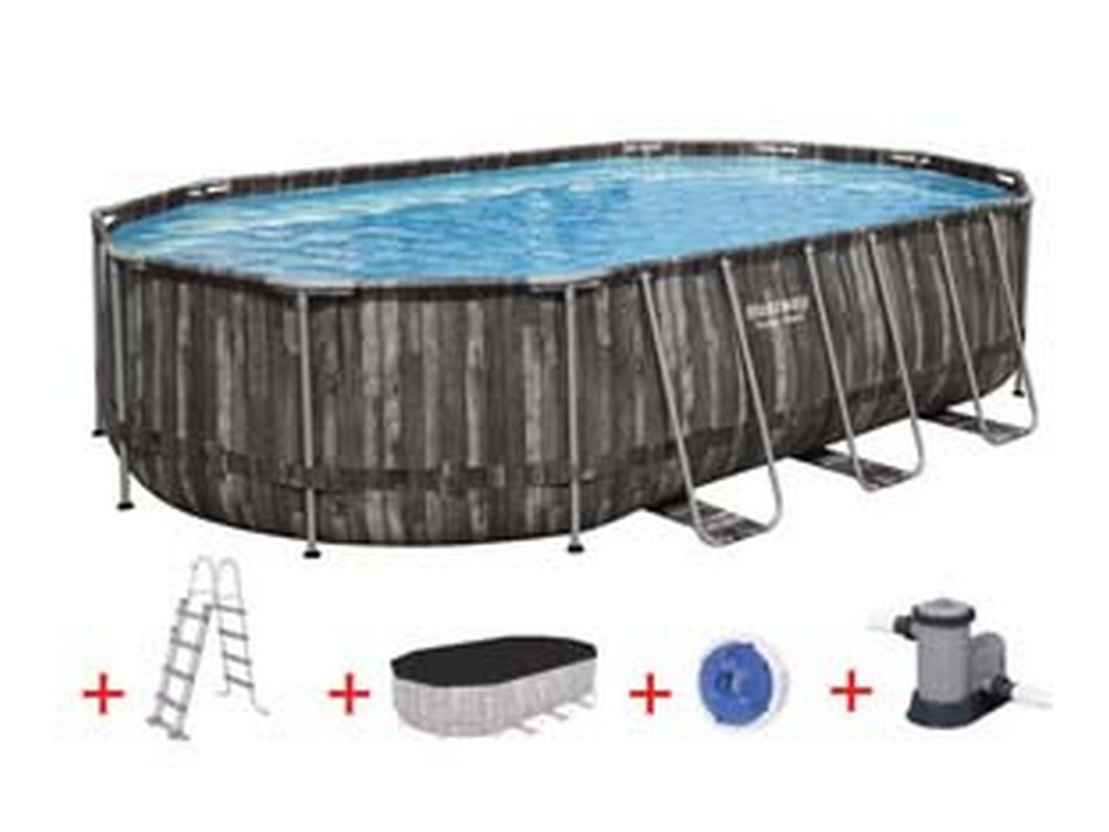 1pz piscina power steel set ovale telaio portante cm610x366x122h cod:ferx.fer404402