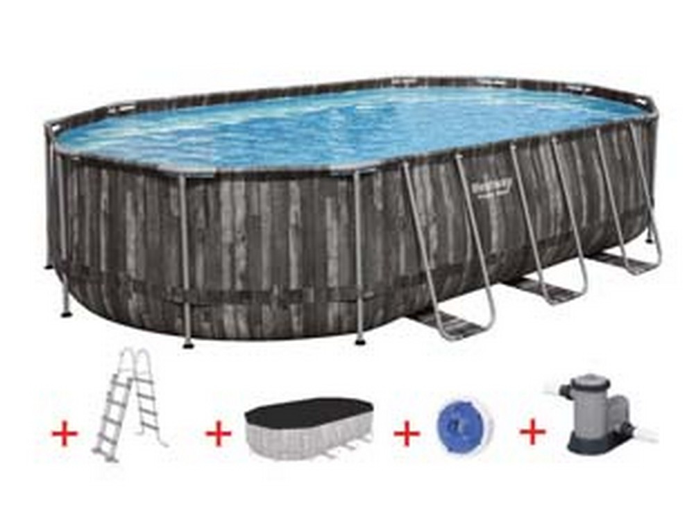 1pz piscina power steel set ovale telaio portante cm732x366x122h cod:ferx.fer404419