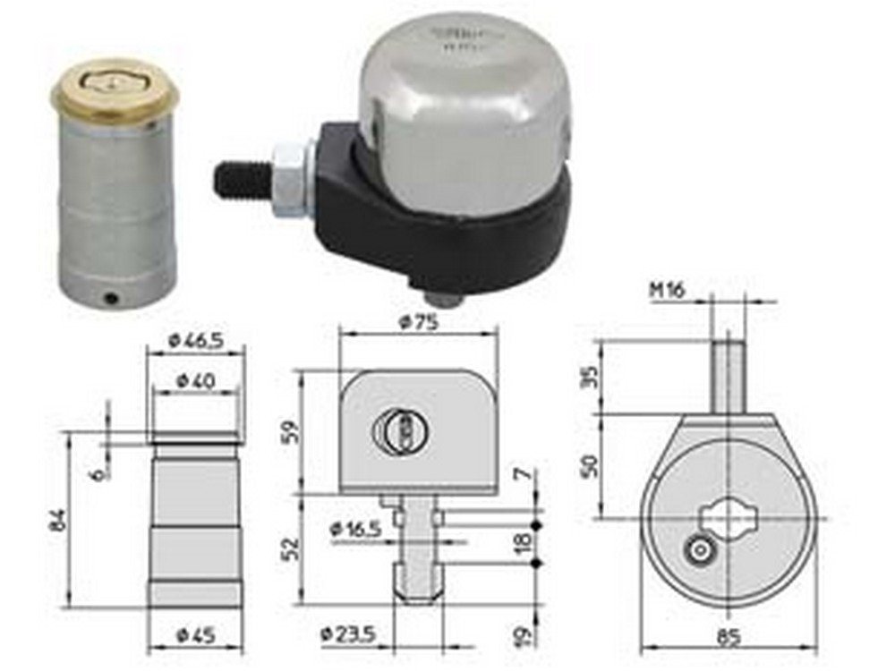 Image of lucchetto bloccaserranda completo cuffia in acciaio inox 4221 - (4221) cod:ferx.fer410908