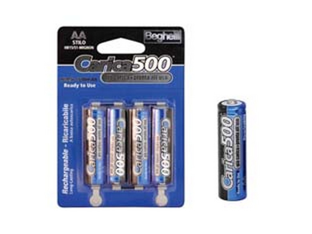 Image of 10pz pila stilo &quot;aa&quot; carica500 - 1,2v 1500 mah blister da 4 pezzi cod:ferx.fer421645