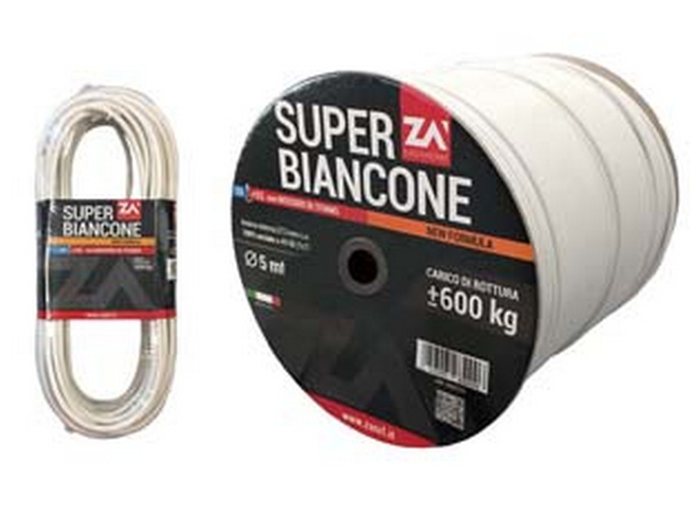 500mt cavetto rivestito in pvc bianco in acciaio zincato - ? mm.5 in rotoli mt.500 cod:ferx.fer423922