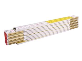 10pz doppiometro in legno bicolore serie 600 mod.617 - bianco/giallo (01128) cod:ferx.fer428040