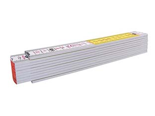 10pz doppiometro in legno bicolore serie 700 mod.717 - bianco/giallo (01328) cod:ferx.fer428057