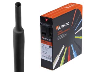 guaina termorestringente nera -mm. 9,5/4,8, cf da mt.10 cod:ferx.fer442381