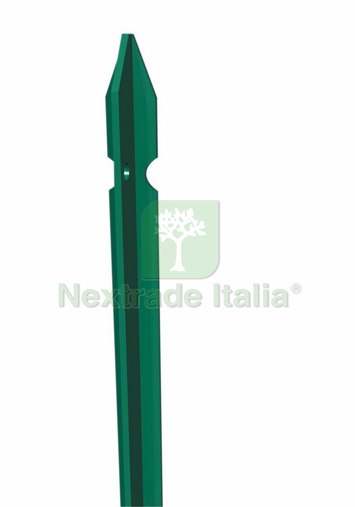 Paletto a T altezza 225 CM sezione mm 30x30x3 PLASTIFICATO Palo Verde da GIARDINO recinzione in ferro CARTOMATICA Confezione da 10PZ