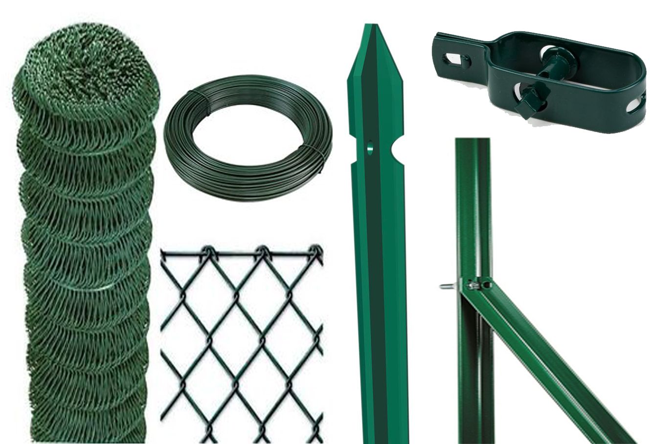 1kit recinzione completa da 25mt lineari con rete metallica plastificata altezza cm 100 h maglia mm 50x50 con paletti cod:ferx.comp.01