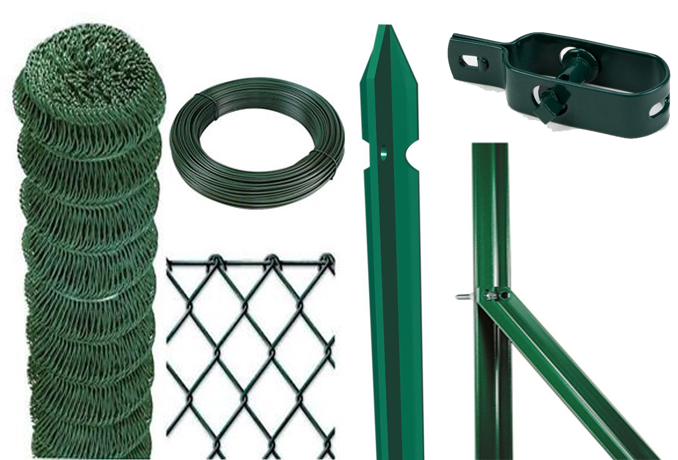 1kit recinzione completa da 25mt lineari con rete metallica plastificata altezza cm 125 h maglia mm 50x50 con paletti cod:ferx.comp.05