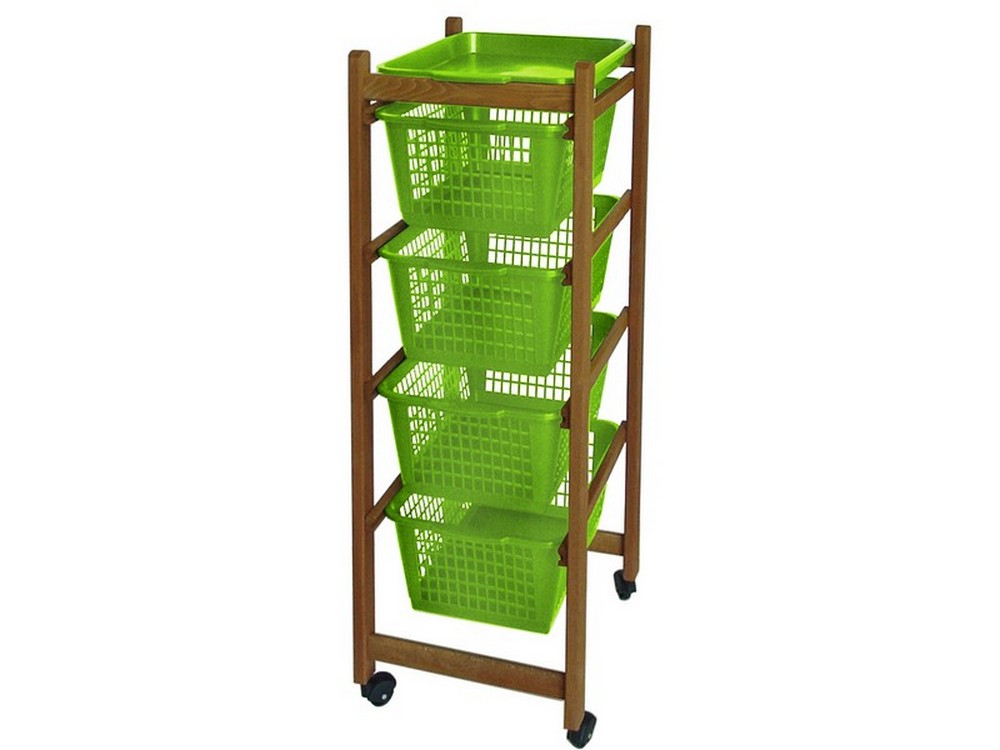 carrello in legno ciliegio cm. 37x30x78 h cod:ferx.vit38301