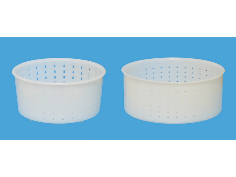 50pz forma per formaggio caciotta ï cm. 14,5x12,8x7,3 capacitó gr.1.000 cod:ferx.vit33804