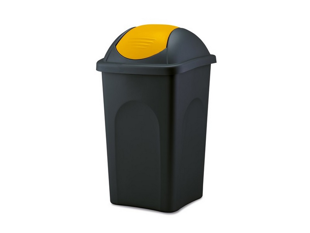 pattumiera basculante multipat lt. 60 - cm. 39x39x68 h col. nero/giallo cod:ferx.vit48802