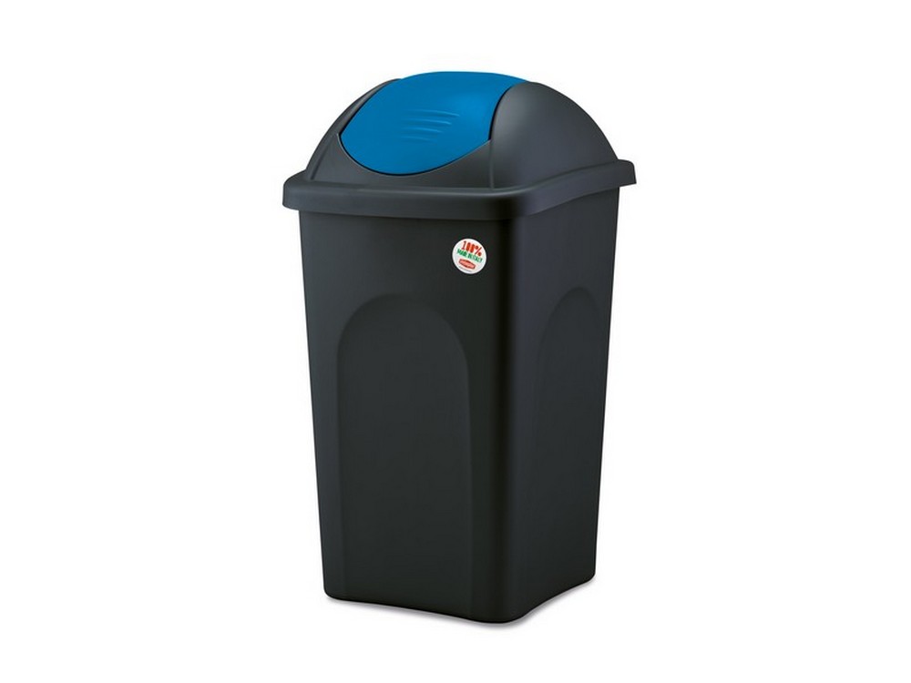 pattumiera basculante multipat lt. 60 - cm. 39x39x68 h col. nero/blu cod:ferx.vit48801