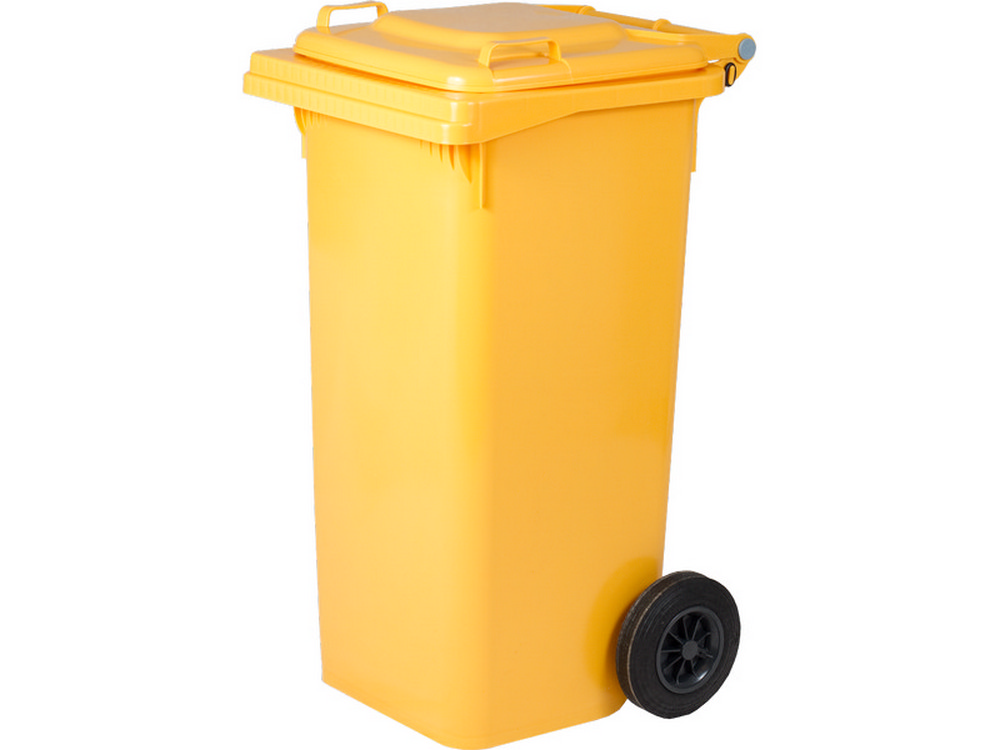 bidone quadro per differenziata lt. 120 - cm. 55x50x94 h col. giallo cod:ferx.vit26783