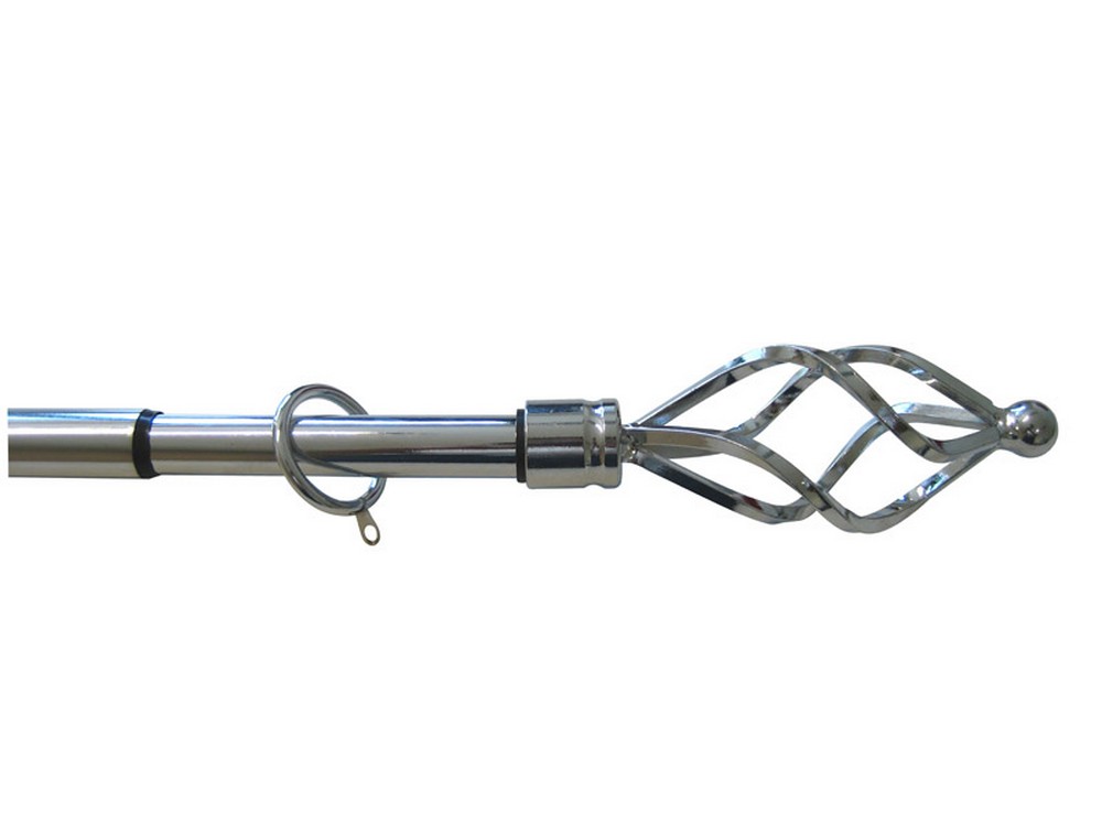 bastone per tende vortice estensibile cm. 120¸215 col. argento cod:ferx.vit27839