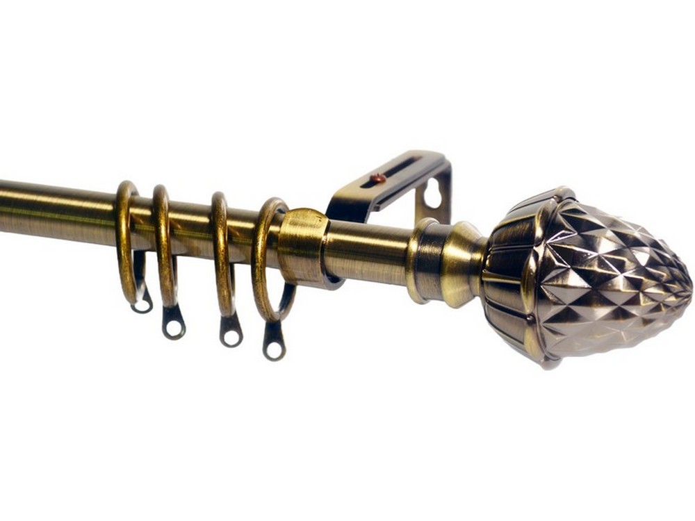 bastone per tende pigna estensibile cm. 120¸215 col. oro antico cod:ferx.vit22207