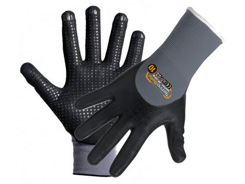 12paia guanti in nitrile palmo puntin col. nero tg. 9 cod:ferx.vit36725