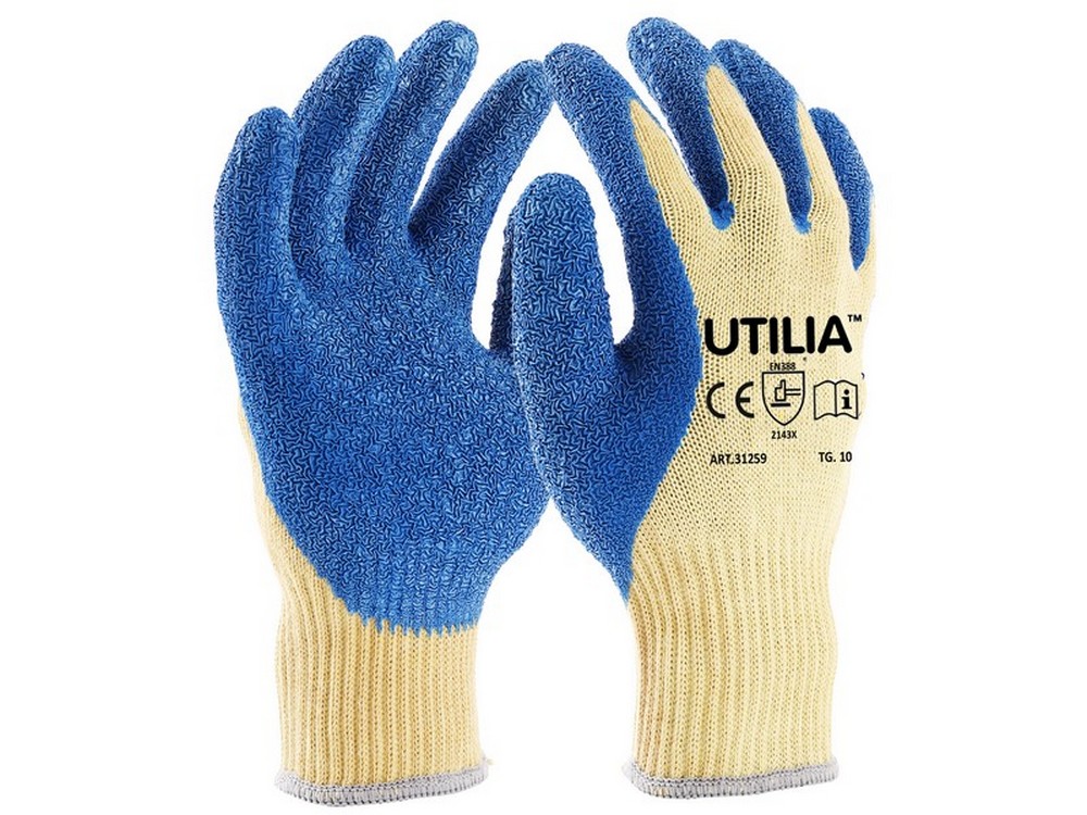 12paia guanti in lattice/cotone col. blu tg.10 cod:ferx.vit31259