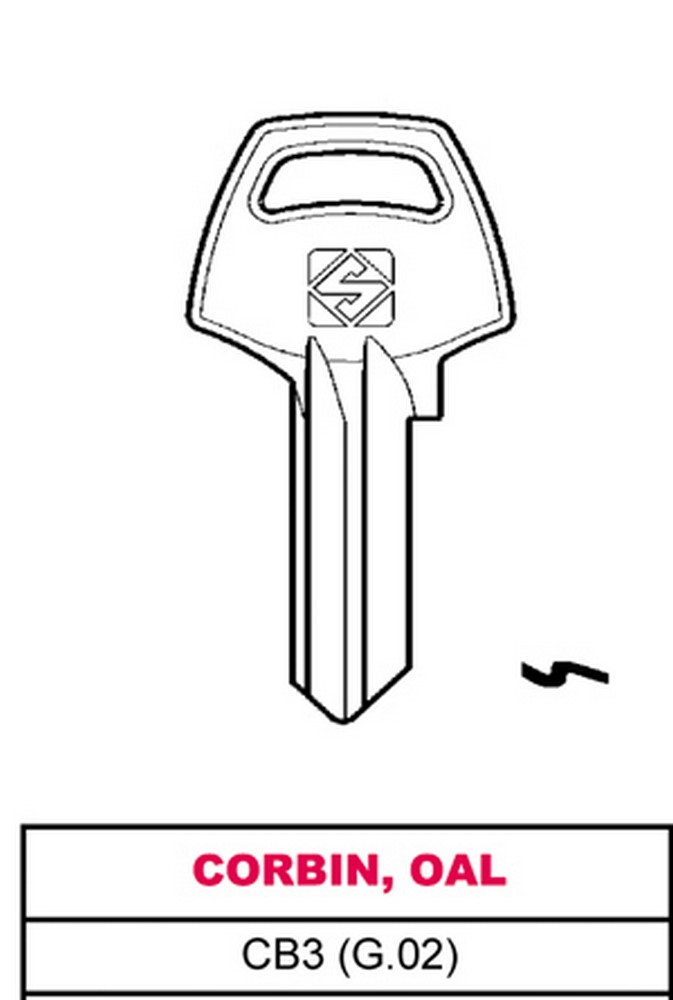 Image of 100pz chiave asc cb3 (g.vac 4) corbin, oal cod:ferx.vit4892