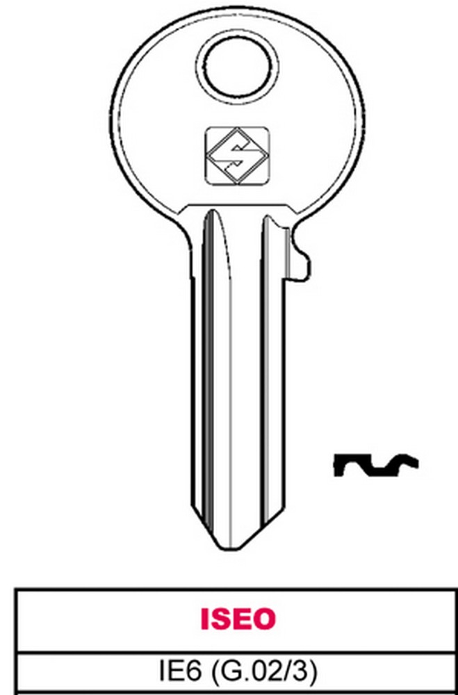 Image of 100pz chiave asc ie6 (g.vac 3) iseo cod:ferx.vit6084