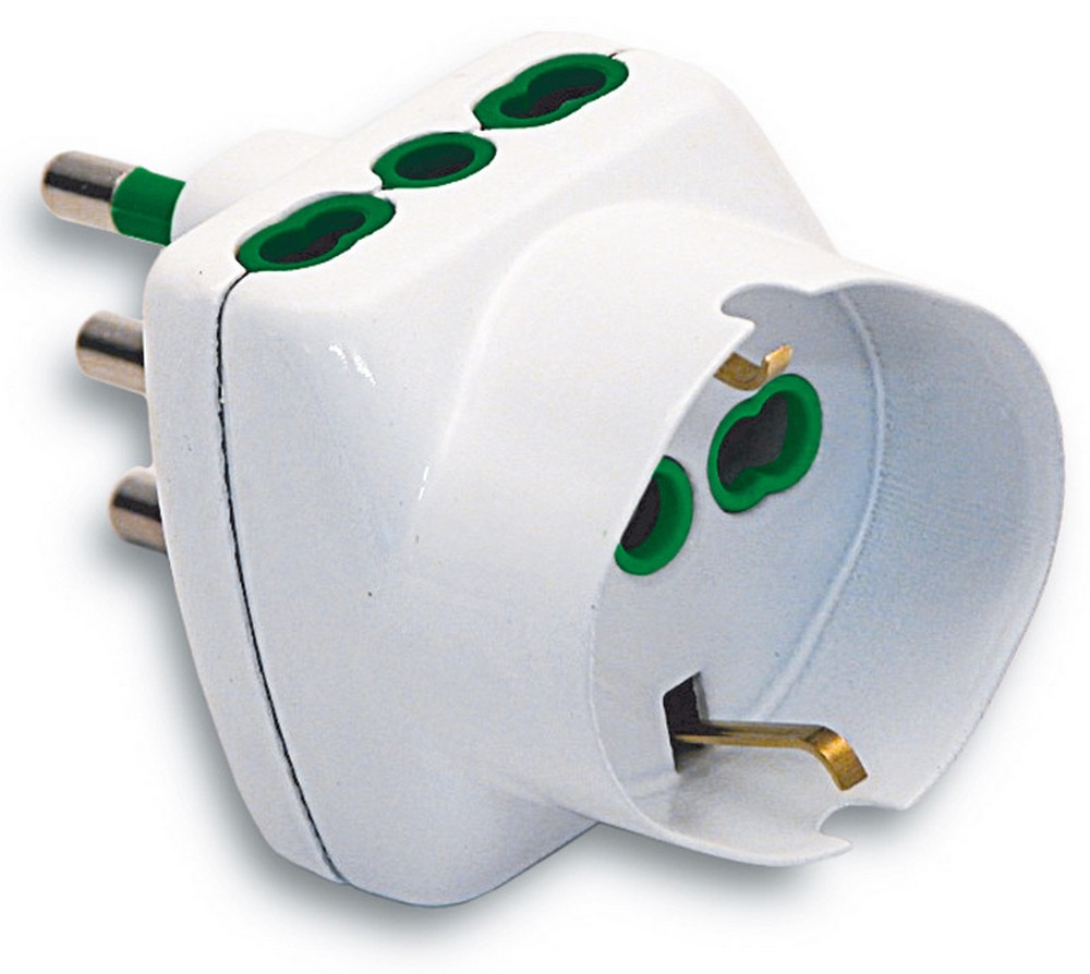 5pz adattatore triplo 2p+t spina 16a/2 prese 10/16a+schuko cod:ferx.vit22734