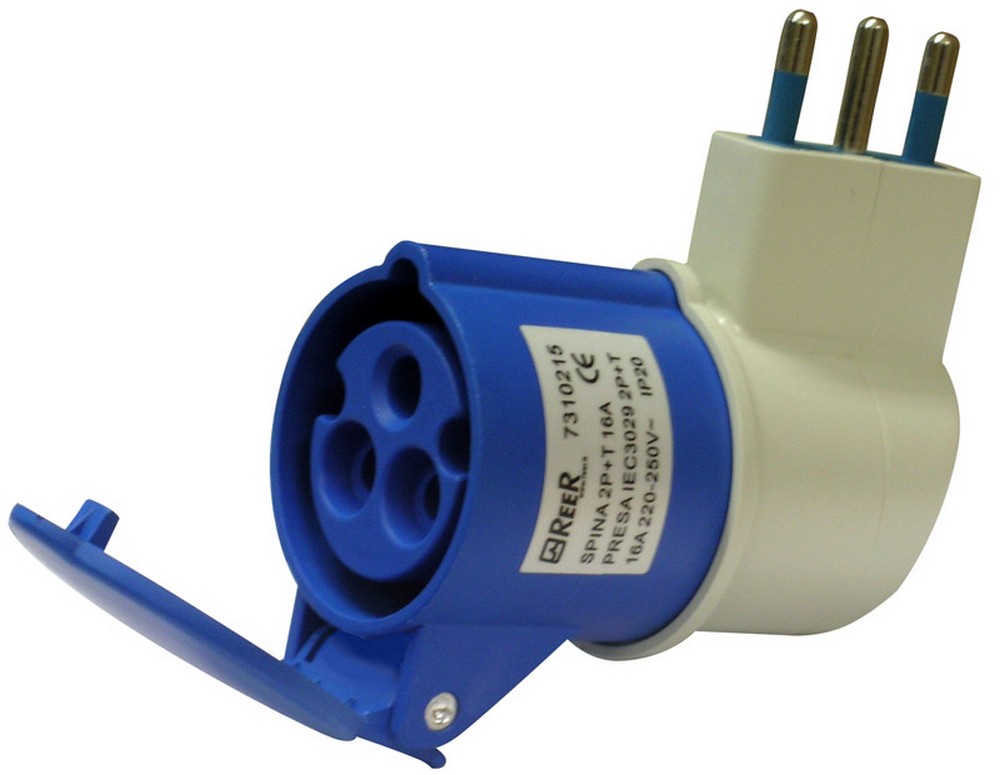 10pz adattatore industriale cee spina civile/presa industriale 2p+t cod:ferx.vit27747