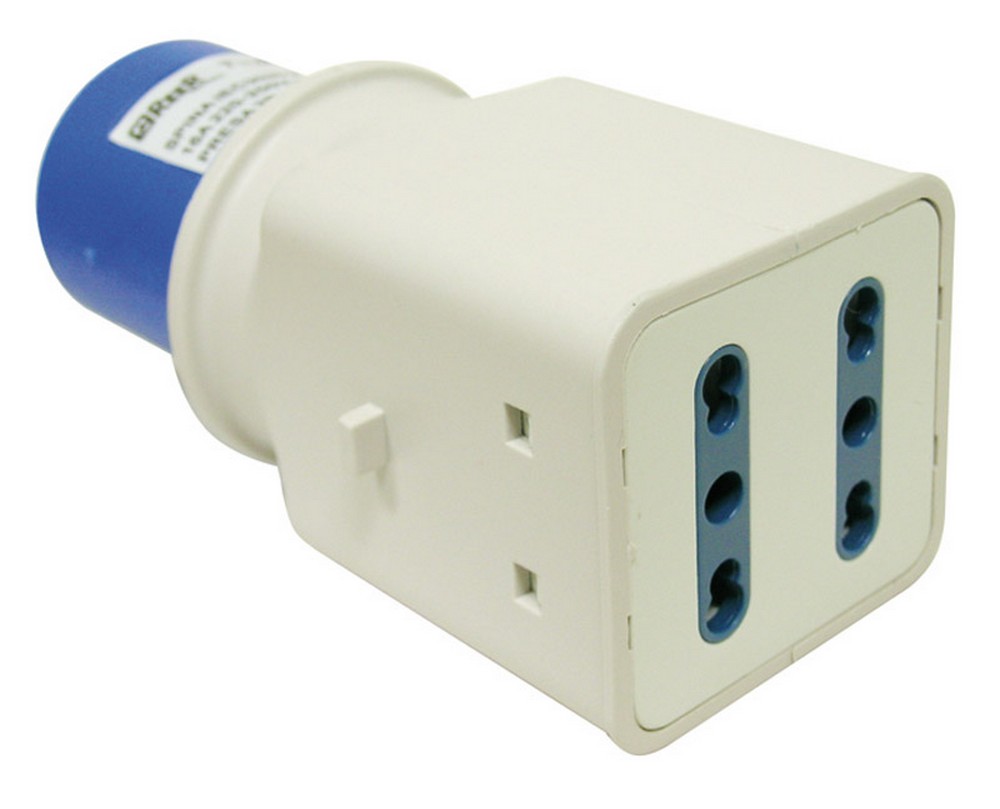 10pz adattatore industriale cee spina industriale/2 prese bipasso 2p+t cod:ferx.vit26438