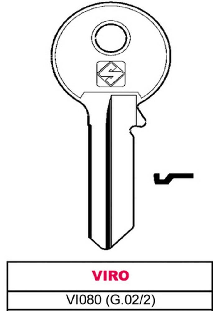 Image of 100pz chiave asc vi080 (g.vac 2) viro cod:ferx.vit4924