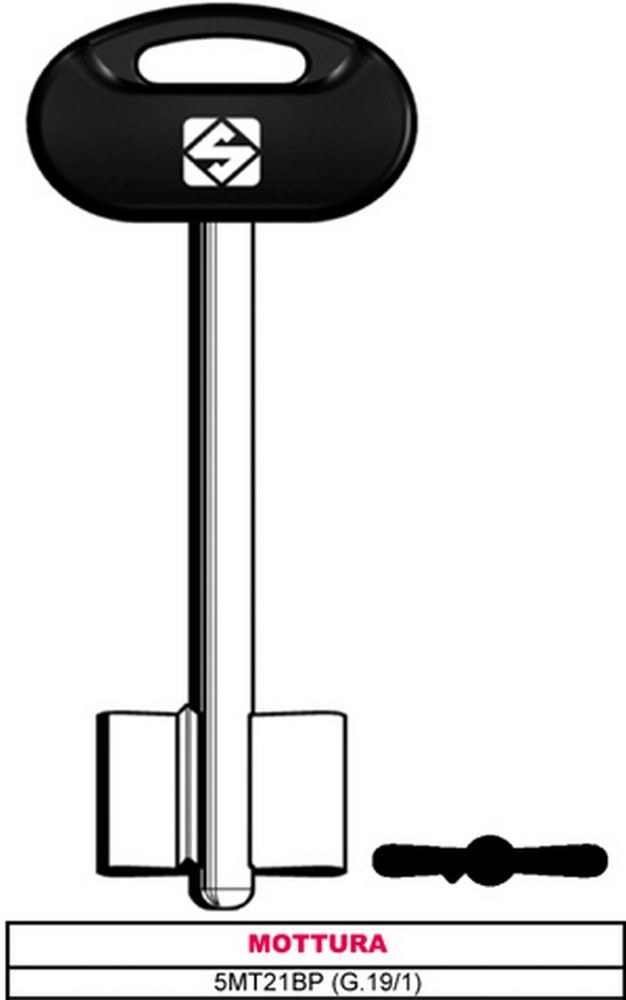 Image of 5pz chiave a doppia mappa 5mt21bp (g.vat 1) mottura cod:ferx.vit28564