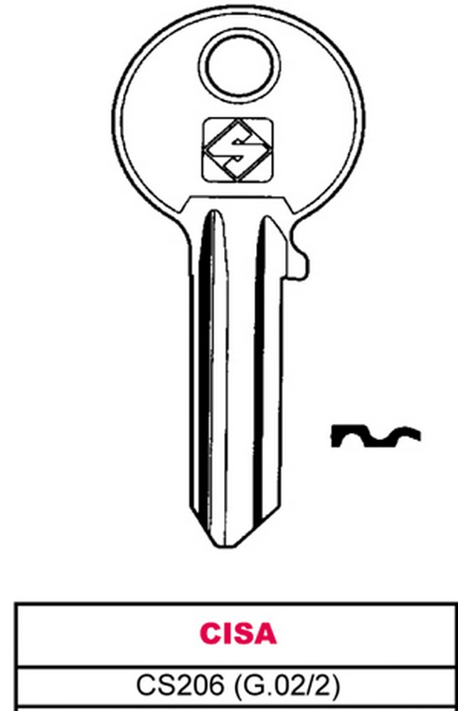 Image of 100pz chiave ottone cs206 (g.vac 2) cisa cod:ferx.vit11656
