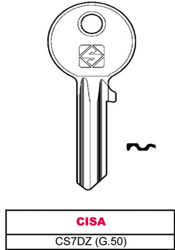Image of 100pz chiave silky ottone cs7dz (g.vgb 1) cisa cod:ferx.vit30035