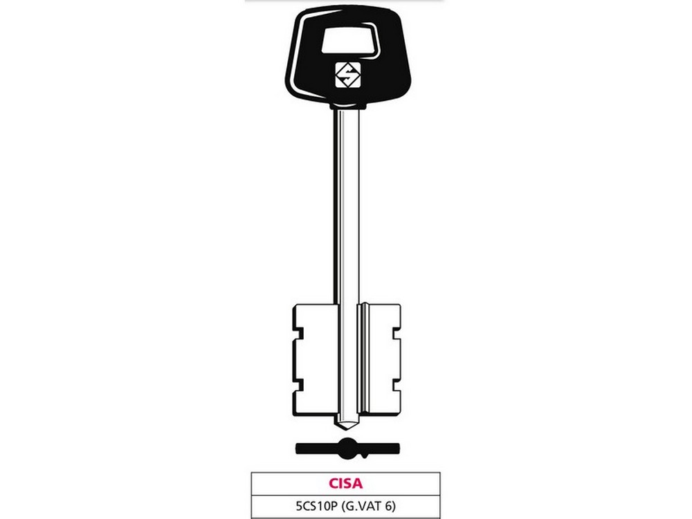 Image of 5pz chiave a doppia mappa 5cs10p (g. vat 6) cisa cod:ferx.vit47648
