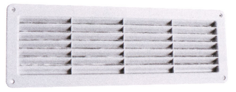 6pz griglia di aerazione in plastica con rete mm. 370x123 cod:ferx.vit13049