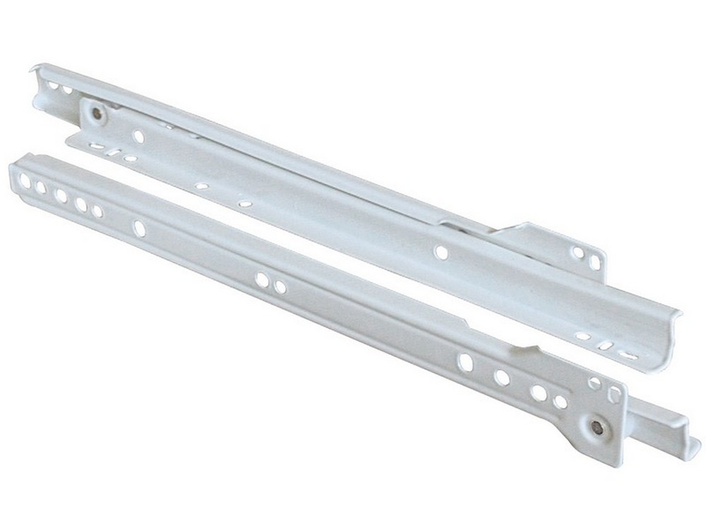 25coppie guide per cassetti con fermo col. bianco cm. 55 cod:ferx.vit15150