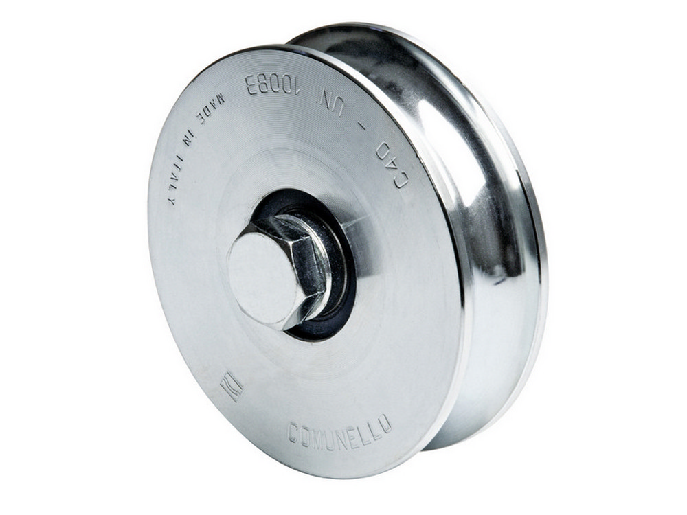 10pz ruota per cancelli con perno gola u 1 cuscinetto art. 310 mm. 80x22 cod:ferx.vit20927