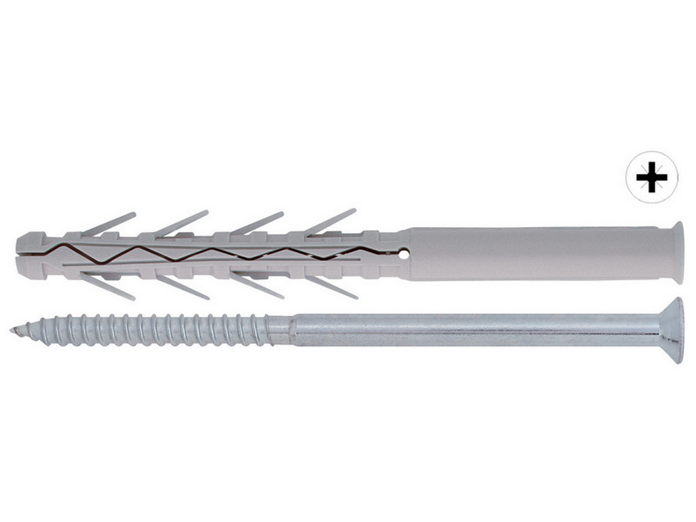 cf tassello tup4 con vite pozidrive 100 pz. mm.10x85 cod:ferx.vit40126
