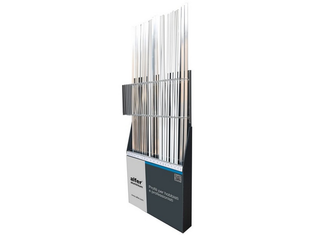 espositore profili alluminio satinato 210 pezzi cm. 200 cod:ferx.vit54591