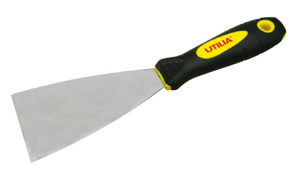 12pz spatola per stucco inox mod. classico manico in gomma mm. 30 cod:ferx.vit21701