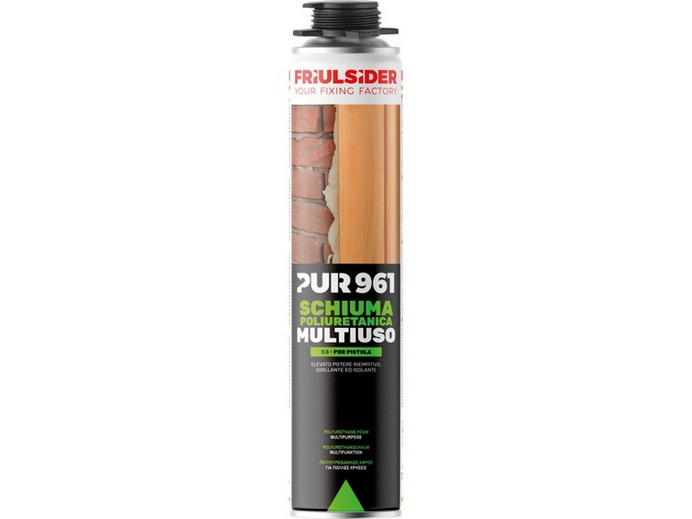 12pz schiuma poliuretanica pur 961 multiuso pistola ml. 750 cod:ferx.vit53474