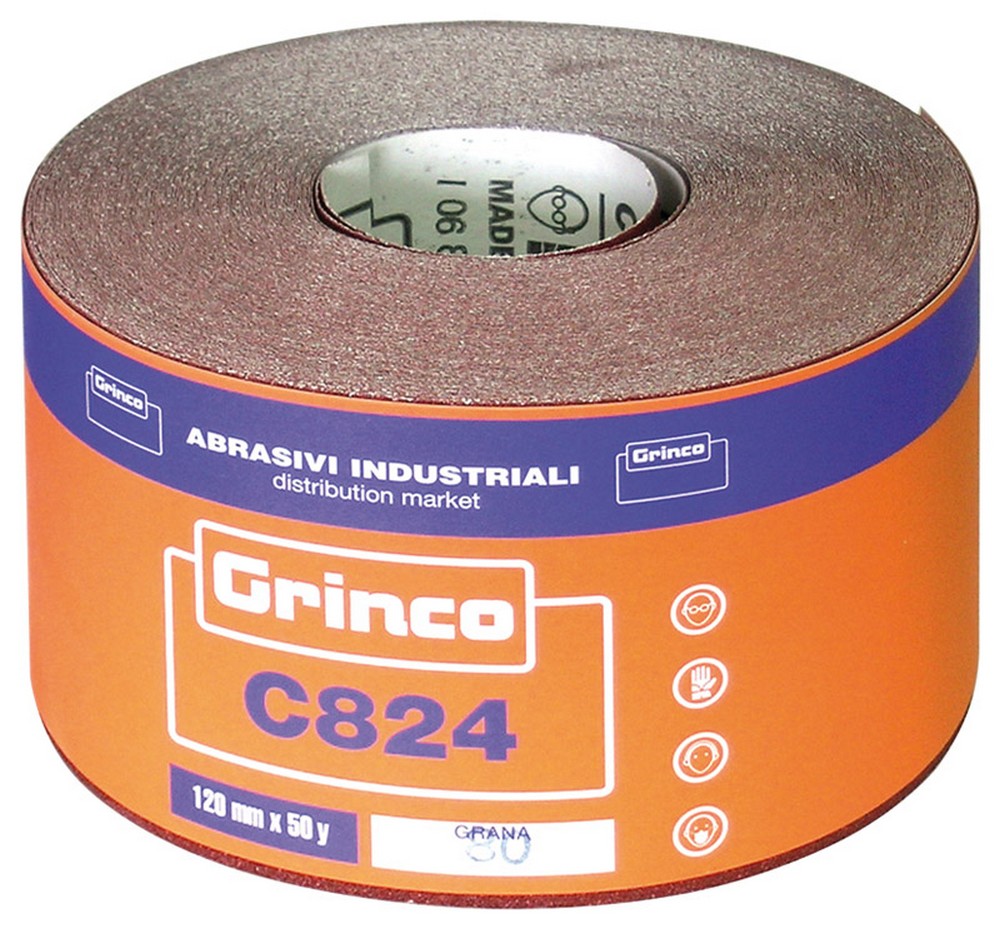 1 pz carta abrasiva grinco c824 cm.11,5 h x 45mt. grana 60 cod:ferx.vit8099