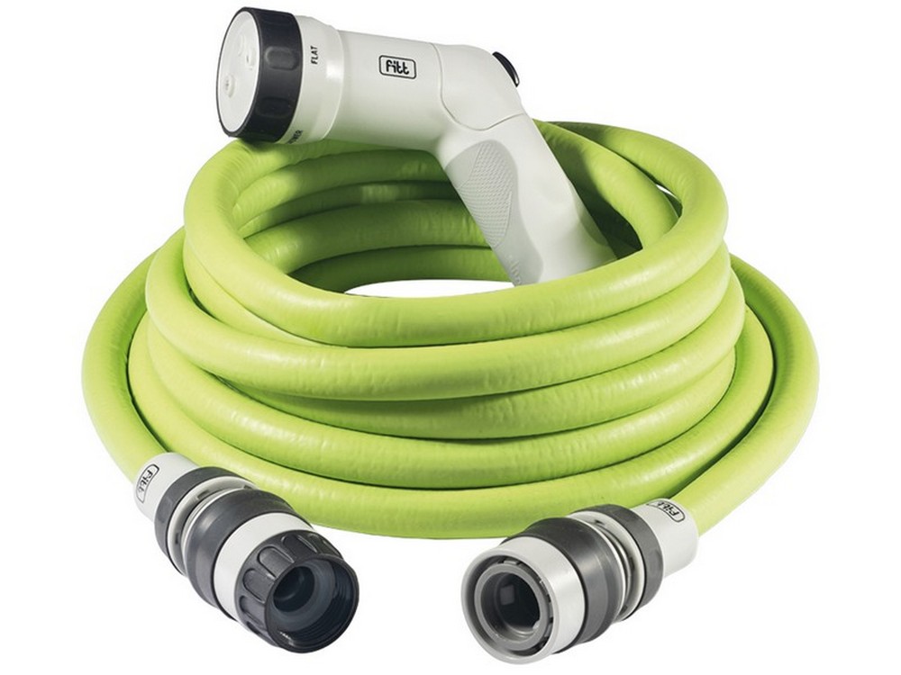 Image of 1 pz tubo estensibile per giardinaggio fitt ikon mt.15 con pistola col. lime cod:ferx.vit48907