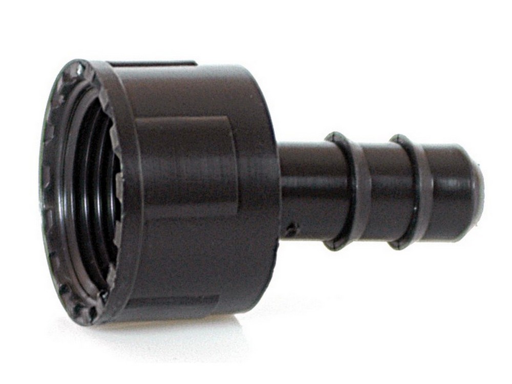 100pz raccordo portagomma con ghiera per tubo in polietilene mm. 16x3/4 cod:ferx.vit41833